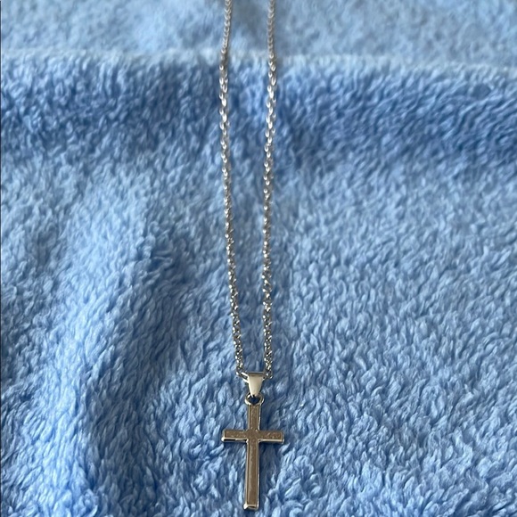 Silver Cross Pendant Necklace - Picture 2 of 3